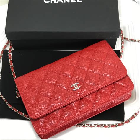 chanel wallet chain red|Chanel wallet on chain price.